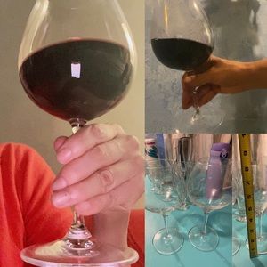 8” long, red wine glasses for couple 
Set of 2